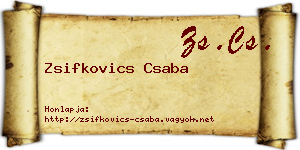 Zsifkovics Csaba névjegykártya