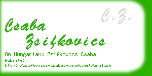 csaba zsifkovics business card
